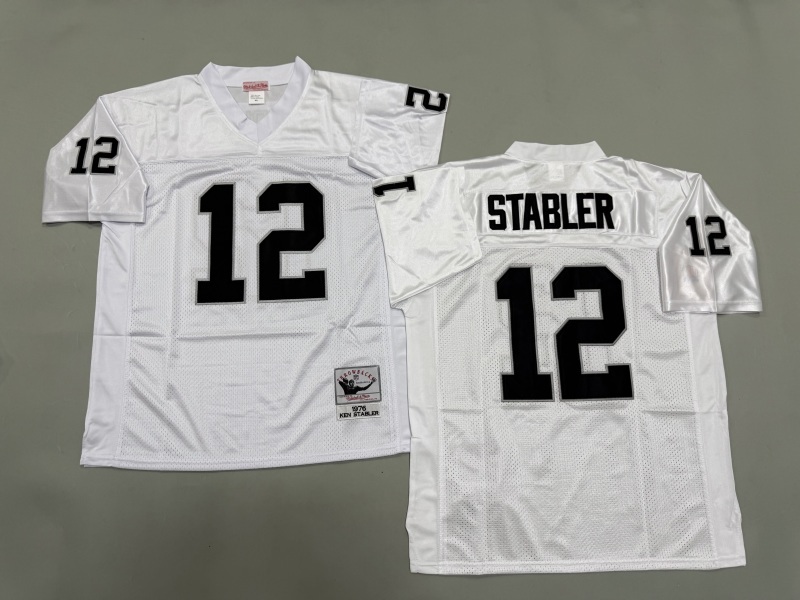 Men 2025 Nike Oakland Raiders #12 Stabler white Throwback Limited NFL Jersey style 004->oakland raiders->NFL Jersey